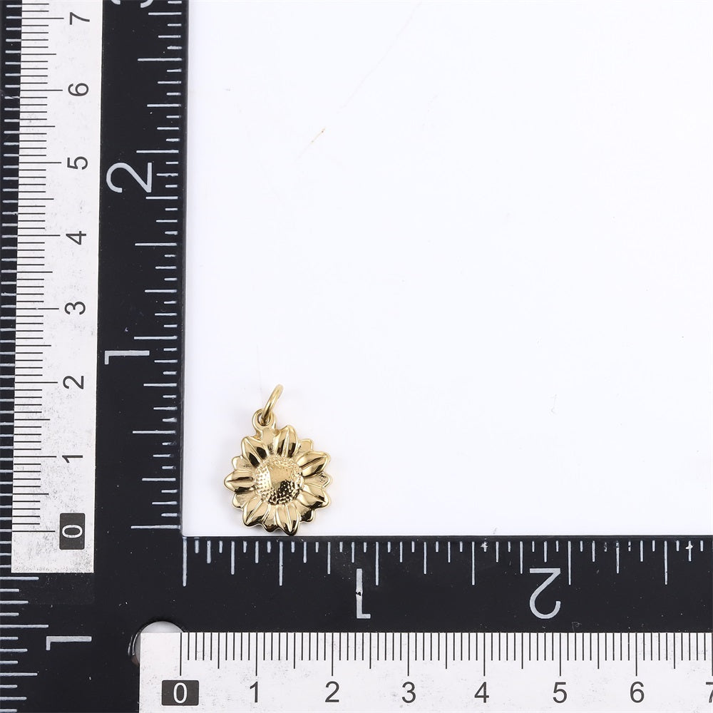PSS1368 STAINLESS STEEL SUNFLOWER PENDANT