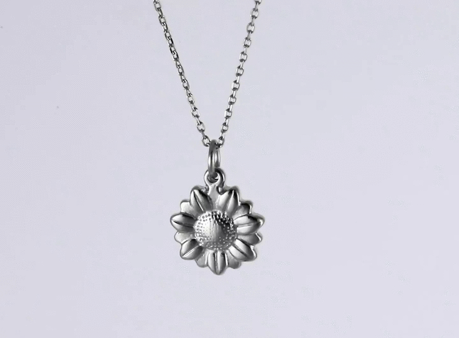 PSS1368 STAINLESS STEEL SUNFLOWER PENDANT
