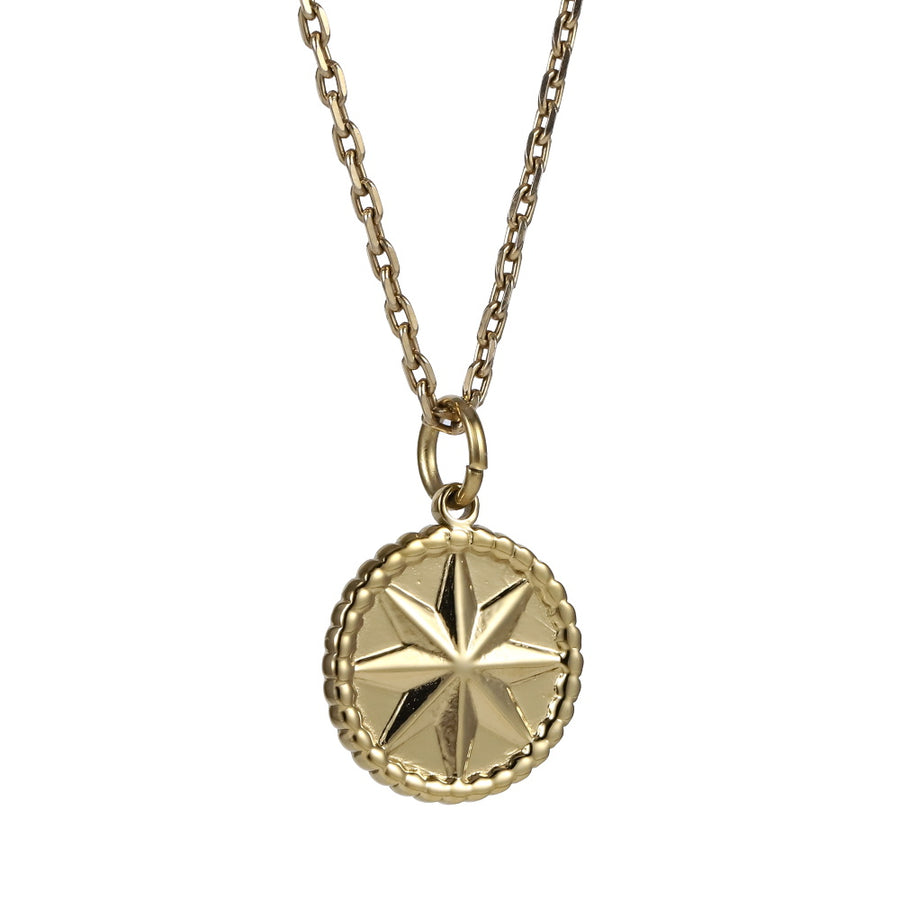 PSS1369 STAINLESS STEEL ROUND PENDANT WITH STAR