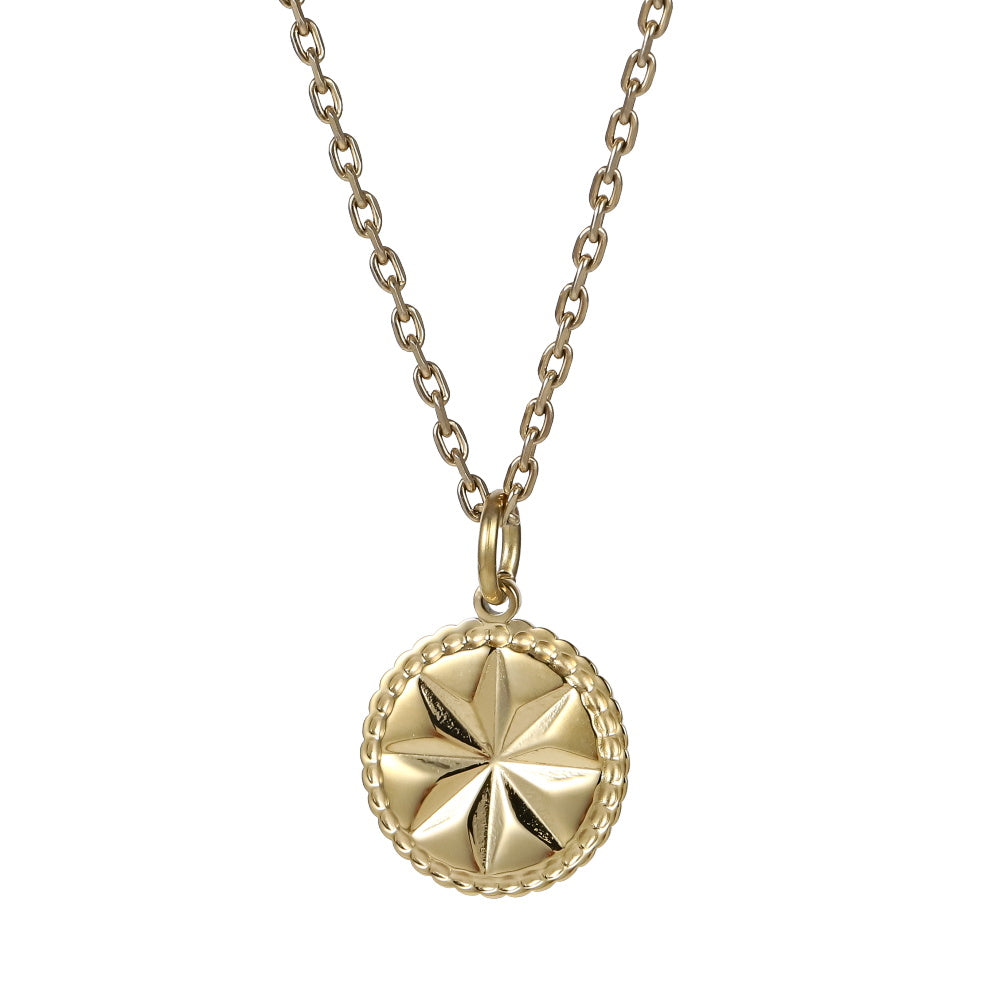PSS1369 STAINLESS STEEL ROUND PENDANT WITH STAR