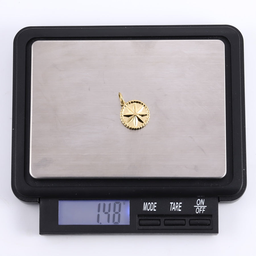 PSS1369 STAINLESS STEEL ROUND PENDANT WITH STAR