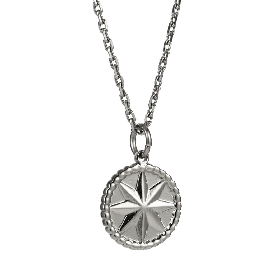PSS1369 STAINLESS STEEL ROUND PENDANT WITH STAR