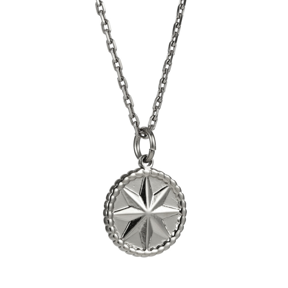 PSS1369 STAINLESS STEEL ROUND PENDANT WITH STAR