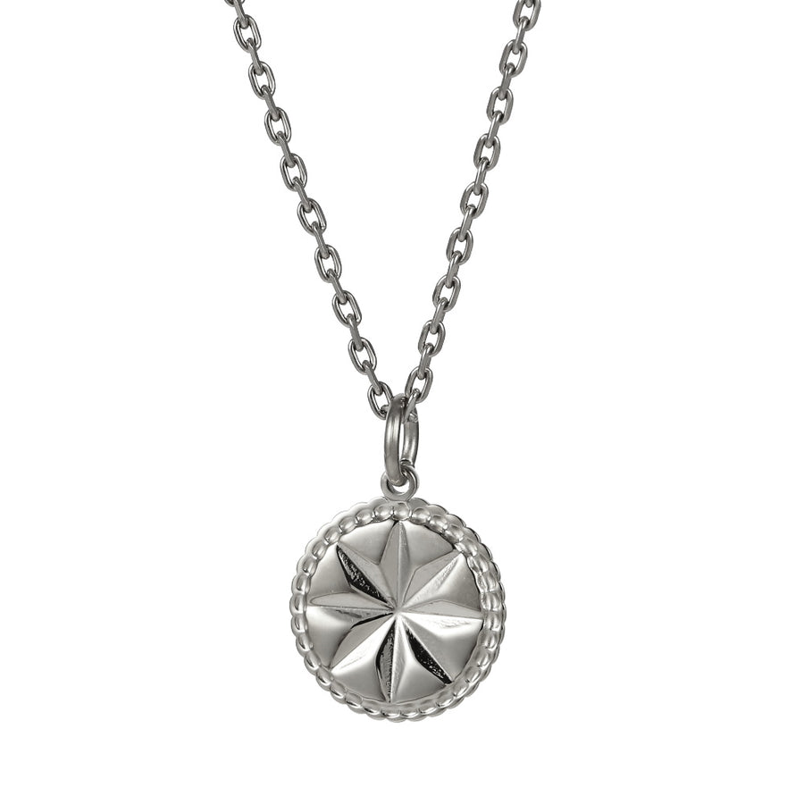 PSS1369 STAINLESS STEEL ROUND PENDANT WITH STAR