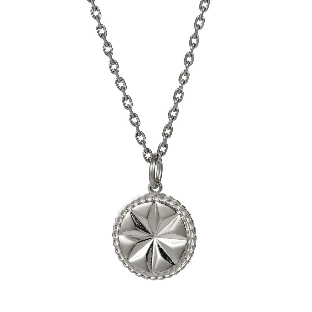 PSS1369 STAINLESS STEEL ROUND PENDANT WITH STAR