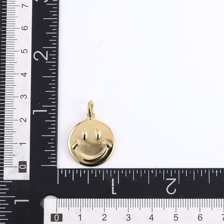 PSS1370 STAINLESS STEEL ROUND SMILE FACE PENDANT