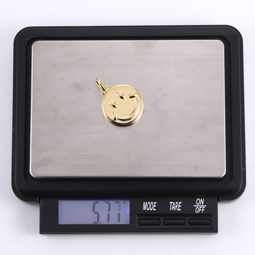 PSS1370 STAINLESS STEEL ROUND SMILE FACE PENDANT