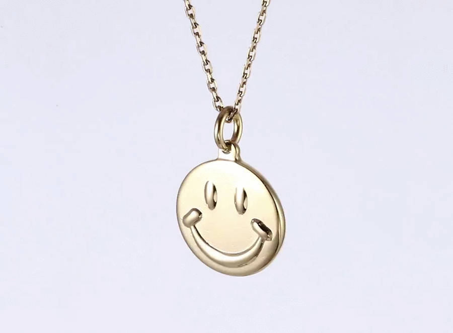 PSS1370 STAINLESS STEEL ROUND SMILE FACE PENDANT