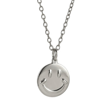 PSS1370 STAINLESS STEEL ROUND SMILE FACE PENDANT