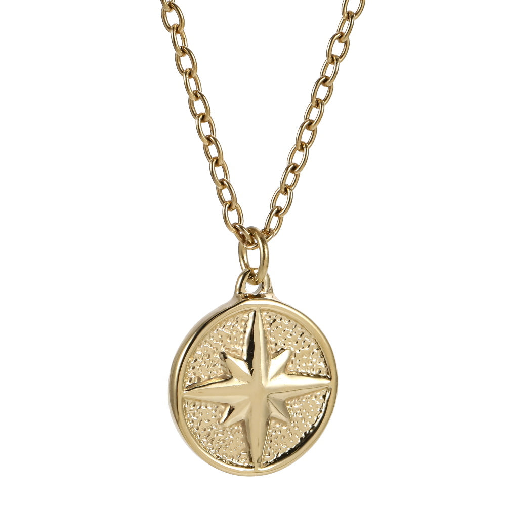 PSS1371 STAINLESS STEEL ROUND PENDANT WITH STAR