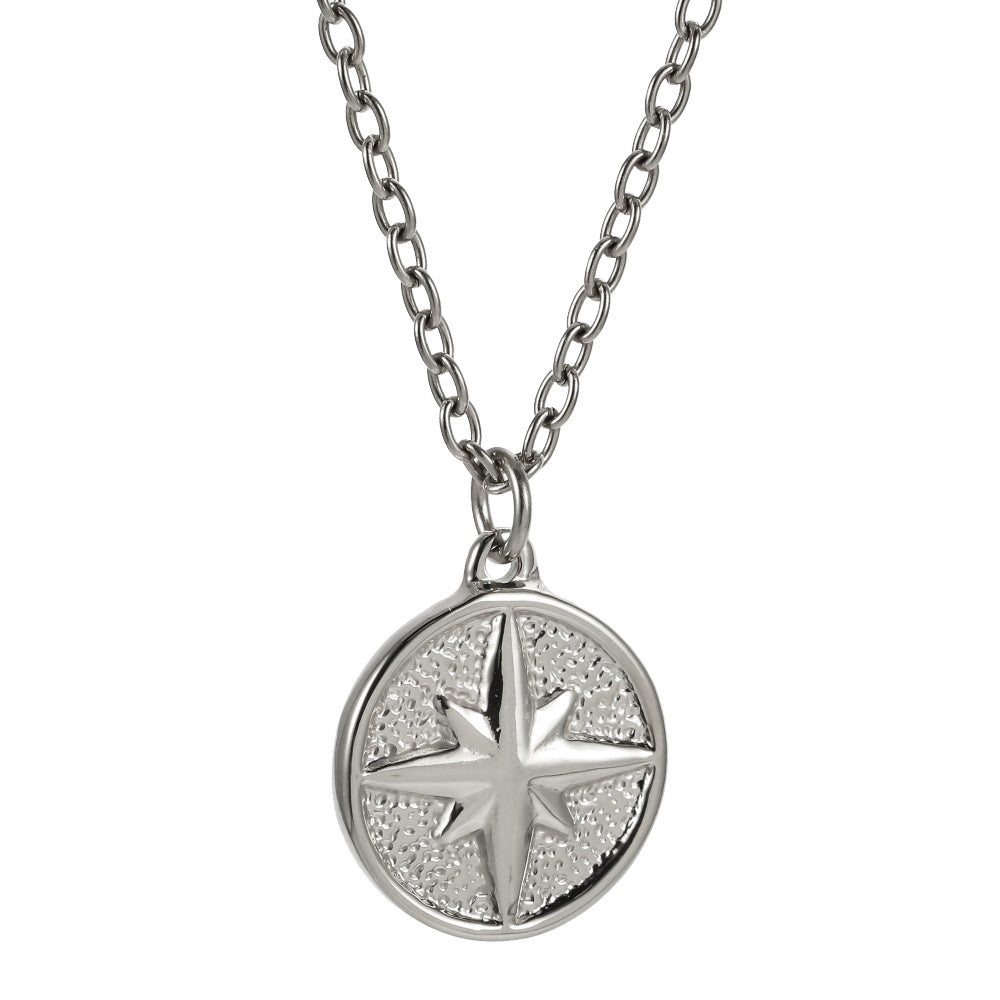 PSS1371 STAINLESS STEEL ROUND PENDANT WITH STAR
