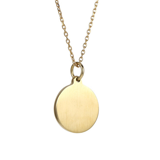PSS1372 STAINLESS STEEL ROUND PENDANT WITH CROWN