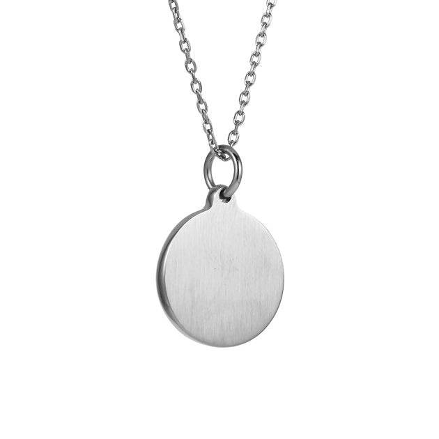 PSS1372 STAINLESS STEEL ROUND PENDANT WITH CROWN