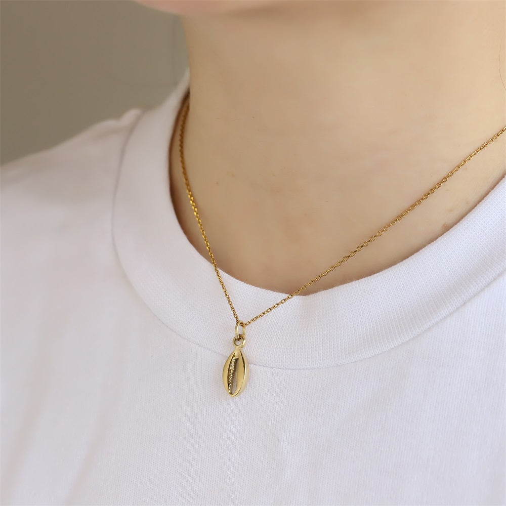 PSS1374 STAINLESS STEEL COWRIE SHELL PENDANT