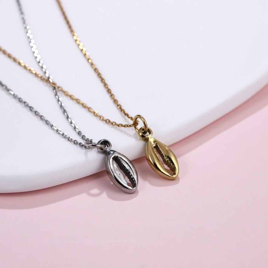 PSS1374 STAINLESS STEEL COWRIE SHELL PENDANT