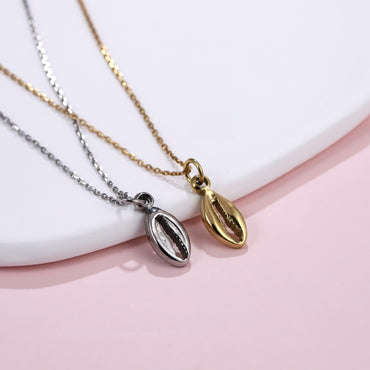 PSS1374 STAINLESS STEEL COWRIE SHELL PENDANT