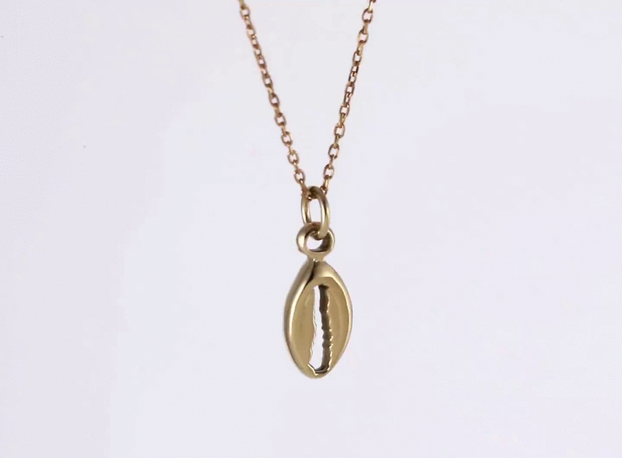 PSS1374 STAINLESS STEEL COWRIE SHELL PENDANT