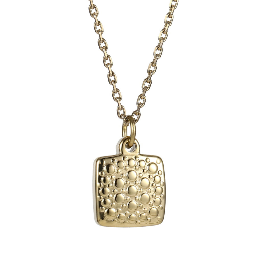 PSS1375 STAINLESS STEEL SQUARE PENDANT WITH BUBBLES