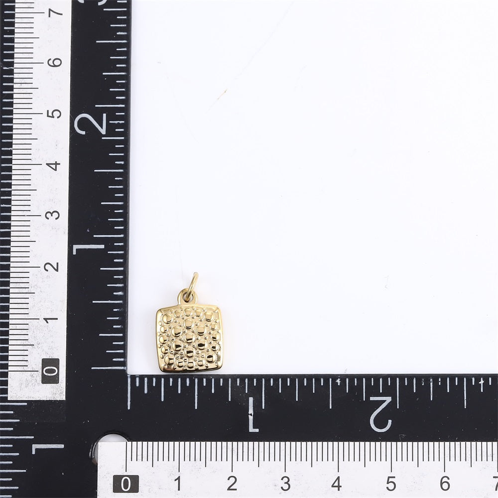 PSS1375 STAINLESS STEEL SQUARE PENDANT WITH BUBBLES