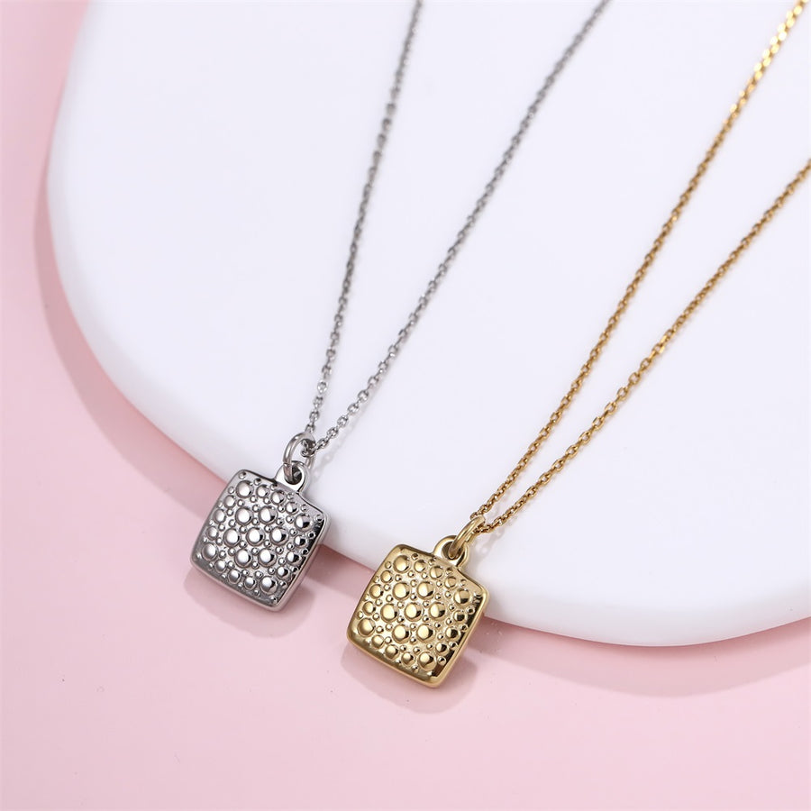 PSS1375 STAINLESS STEEL SQUARE PENDANT WITH BUBBLES