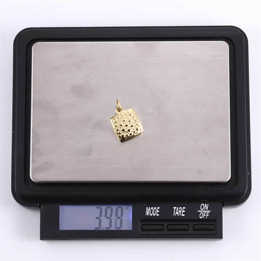 PSS1375 STAINLESS STEEL SQUARE PENDANT WITH BUBBLES