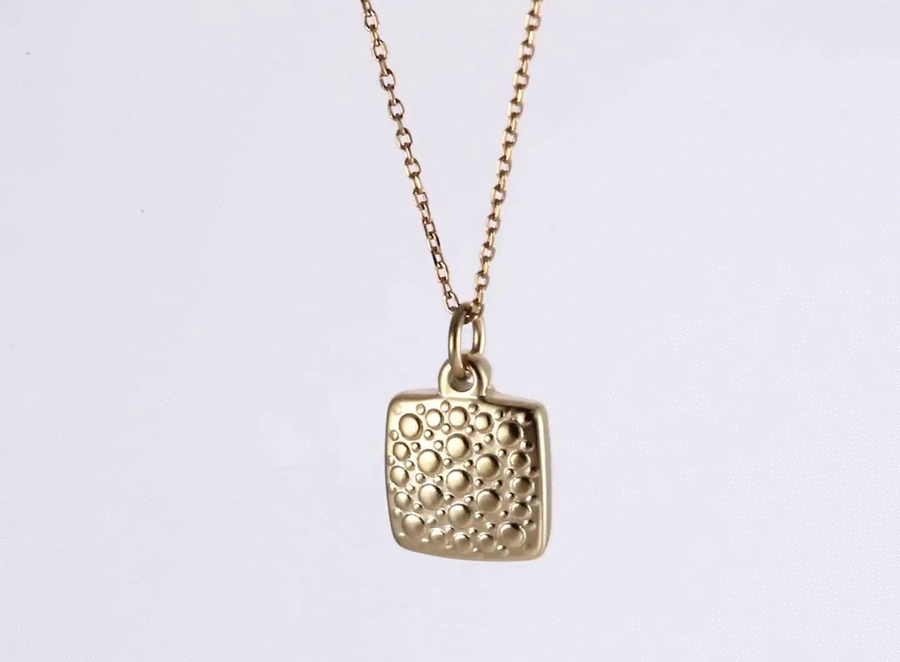 PSS1375 STAINLESS STEEL SQUARE PENDANT WITH BUBBLES