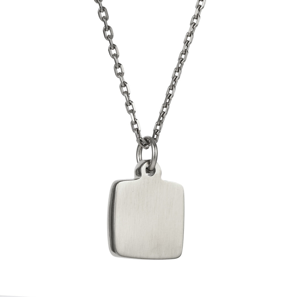 PSS1375 STAINLESS STEEL SQUARE PENDANT WITH BUBBLES