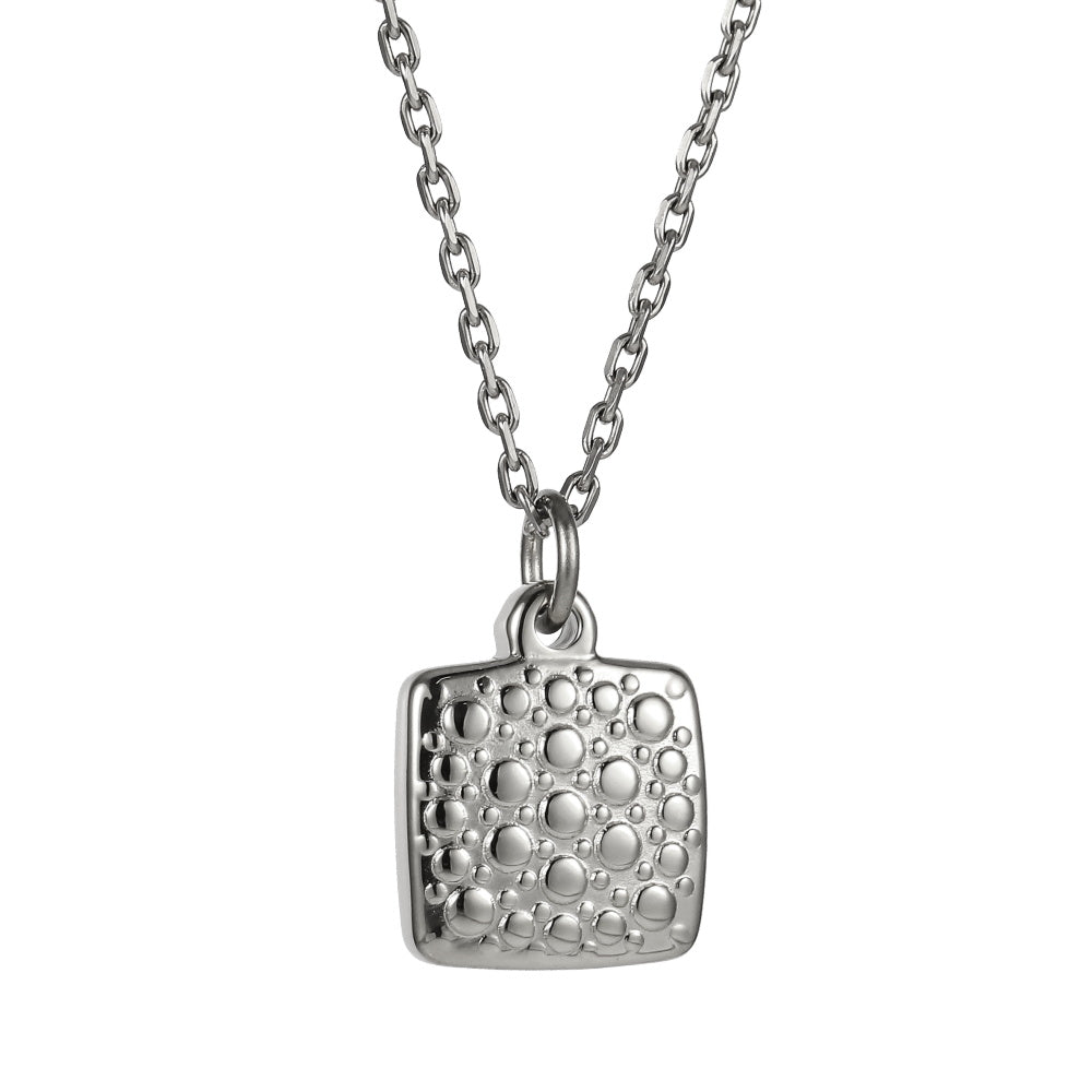 PSS1375 STAINLESS STEEL SQUARE PENDANT WITH BUBBLES
