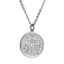 PSS1377 STAINLESS STEEL ROUND PENDANT WITH LILY
