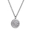 PSS1377 STAINLESS STEEL ROUND PENDANT WITH LILY