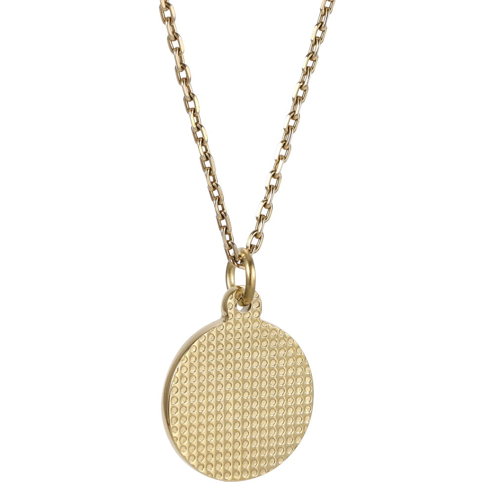 PSS1378 STAINLESS STEEL ROUND PENDANT WITH "LOVE"