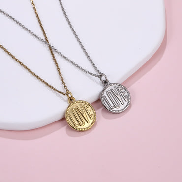 PSS1378 STAINLESS STEEL ROUND PENDANT WITH "LOVE"