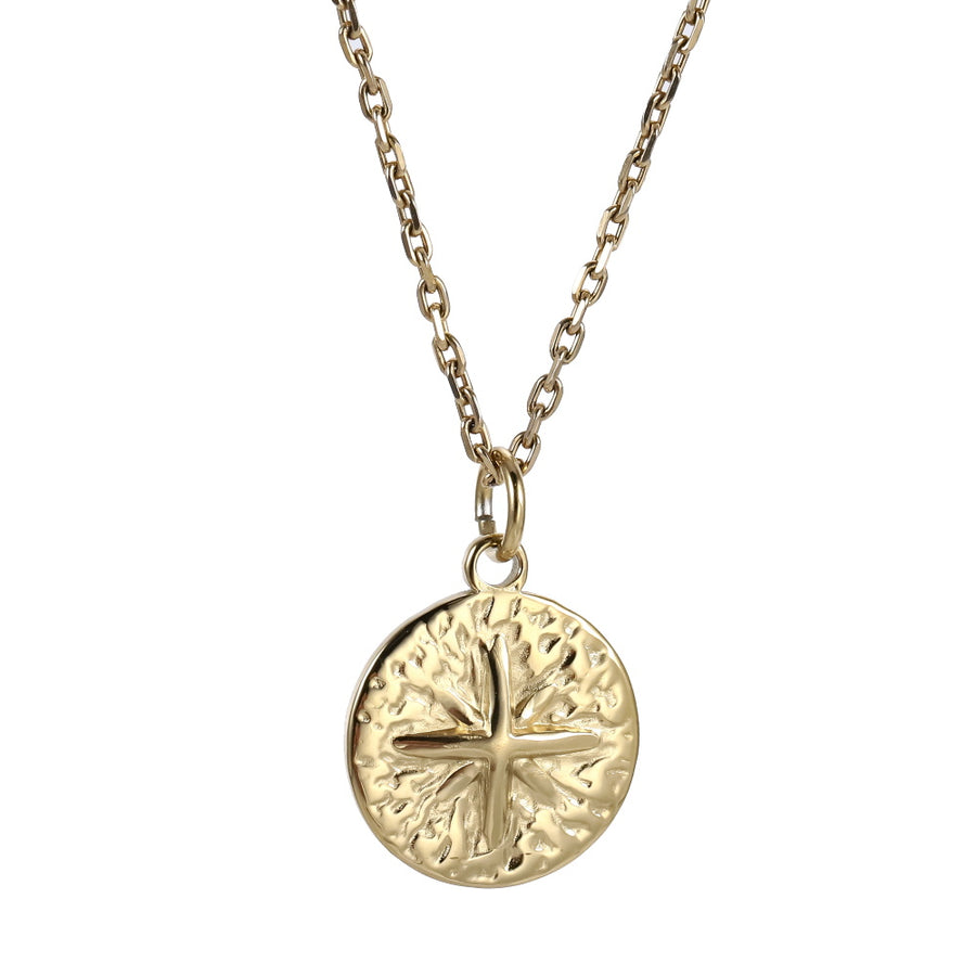 PSS1380 STAINLESS STEEL ROUND PENDANT WITH STAR
