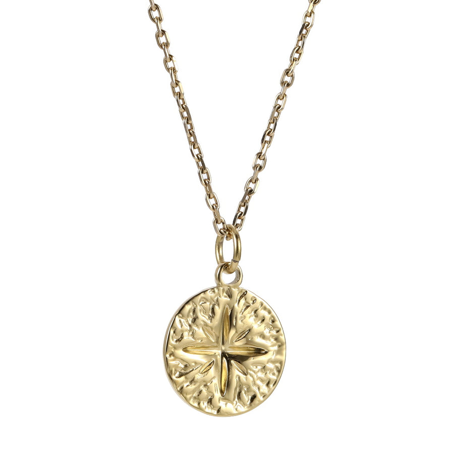 PSS1380 STAINLESS STEEL ROUND PENDANT WITH STAR
