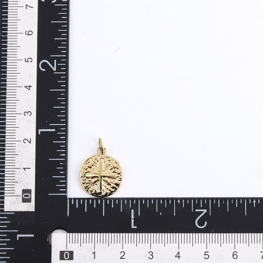 PSS1380 STAINLESS STEEL ROUND PENDANT WITH STAR