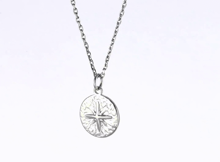 PSS1380 STAINLESS STEEL ROUND PENDANT WITH STAR