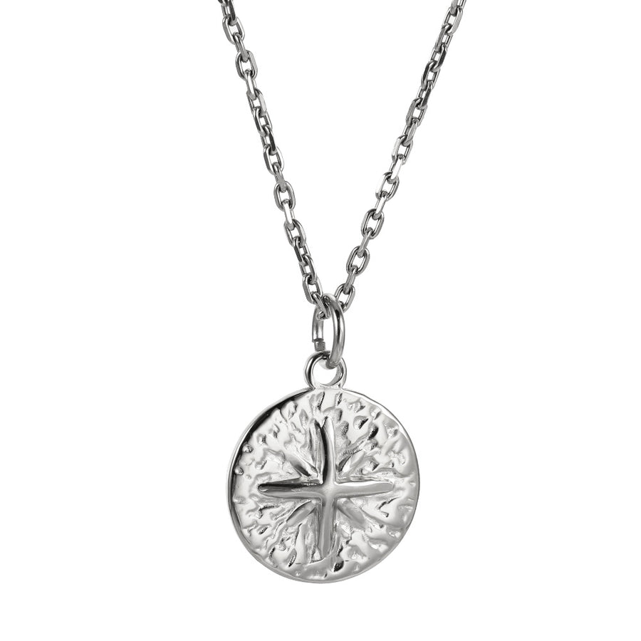 PSS1380 STAINLESS STEEL ROUND PENDANT WITH STAR