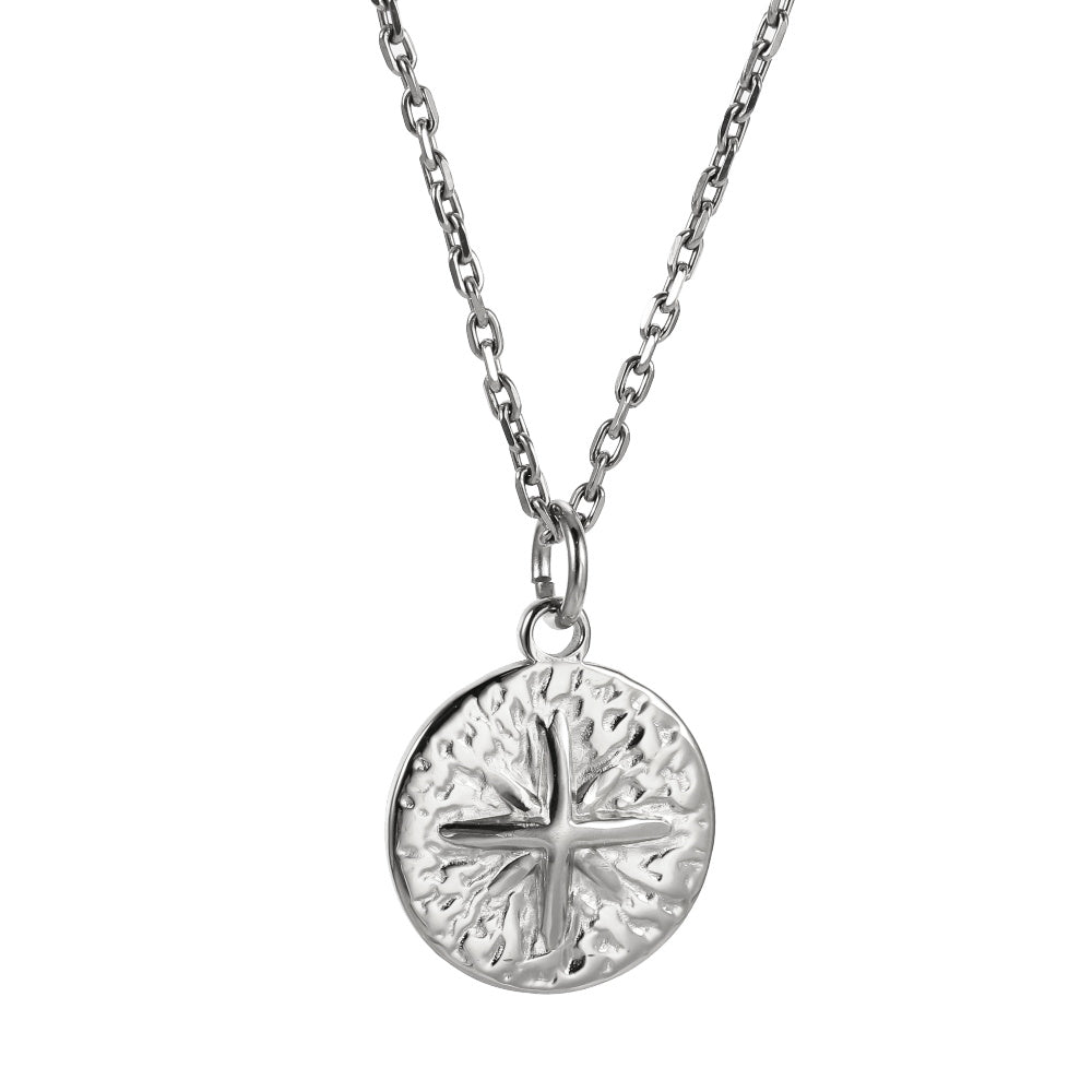 PSS1380 STAINLESS STEEL ROUND PENDANT WITH STAR