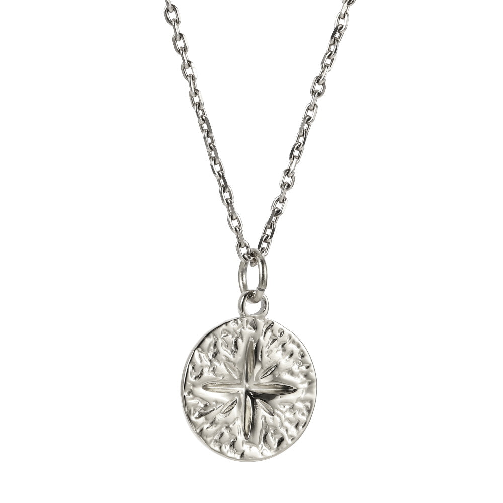 PSS1380 STAINLESS STEEL ROUND PENDANT WITH STAR