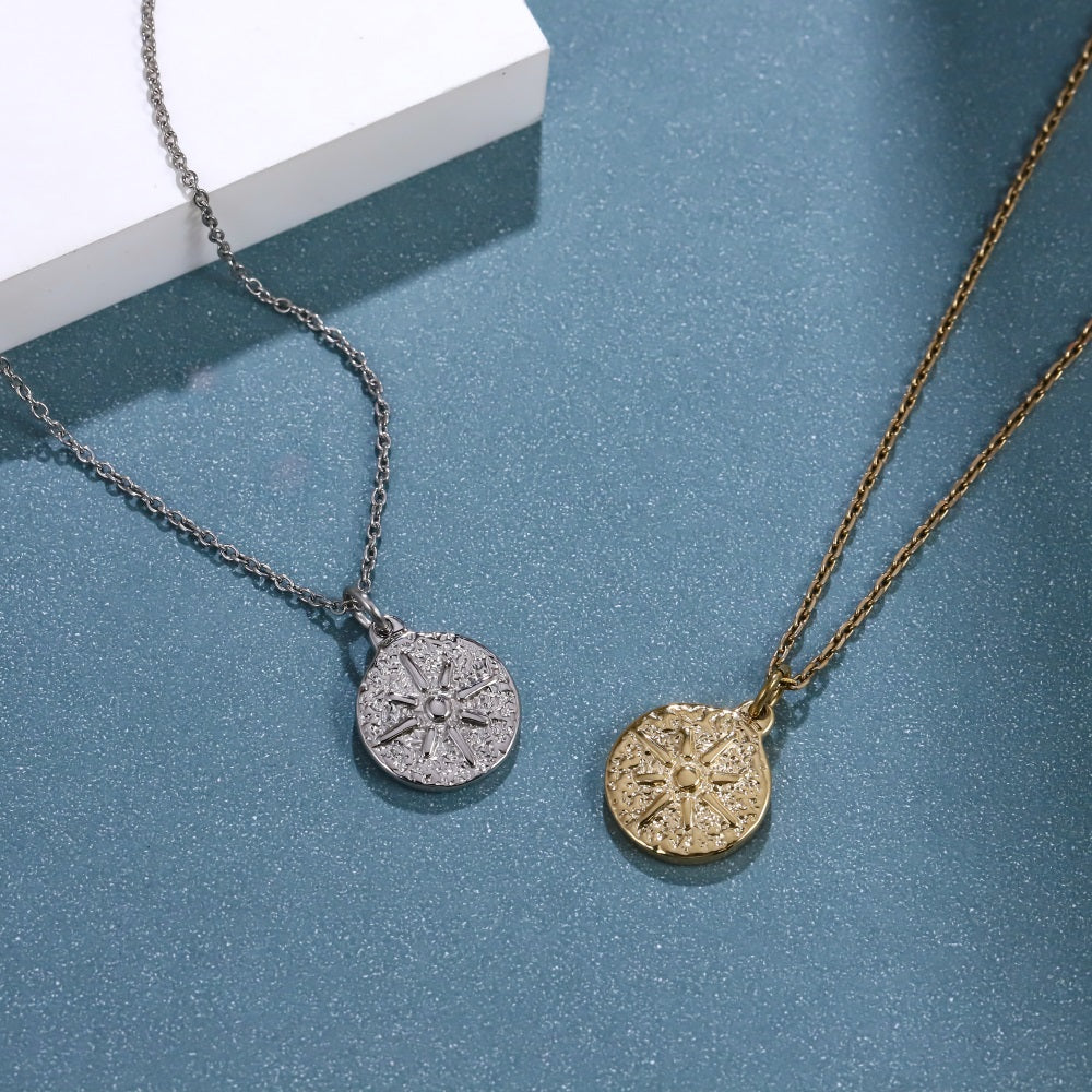 PSS1381 STAINLESS STEEL ROUND PENDANT WITH SUN