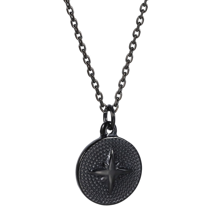 PSS1382 STAINLESS STEEL ROUND PENDANT WITH STAR