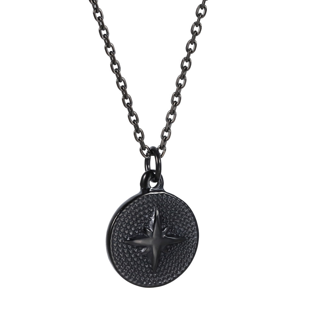 PSS1382 STAINLESS STEEL ROUND PENDANT WITH STAR