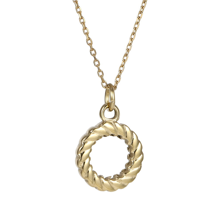 PSS1392 STAINLESS STEEL ROPE CIRCLE PENDANT