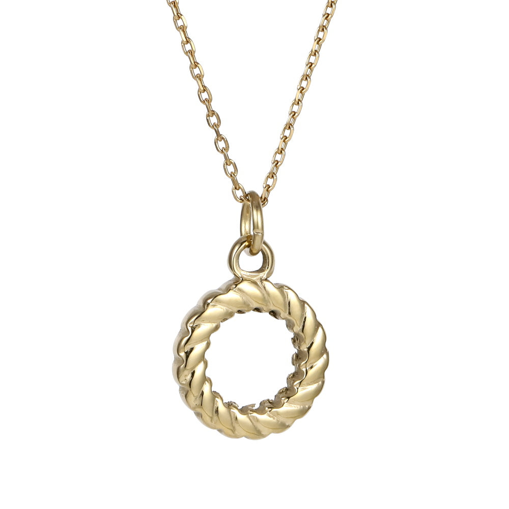 PSS1392 STAINLESS STEEL ROPE CIRCLE PENDANT