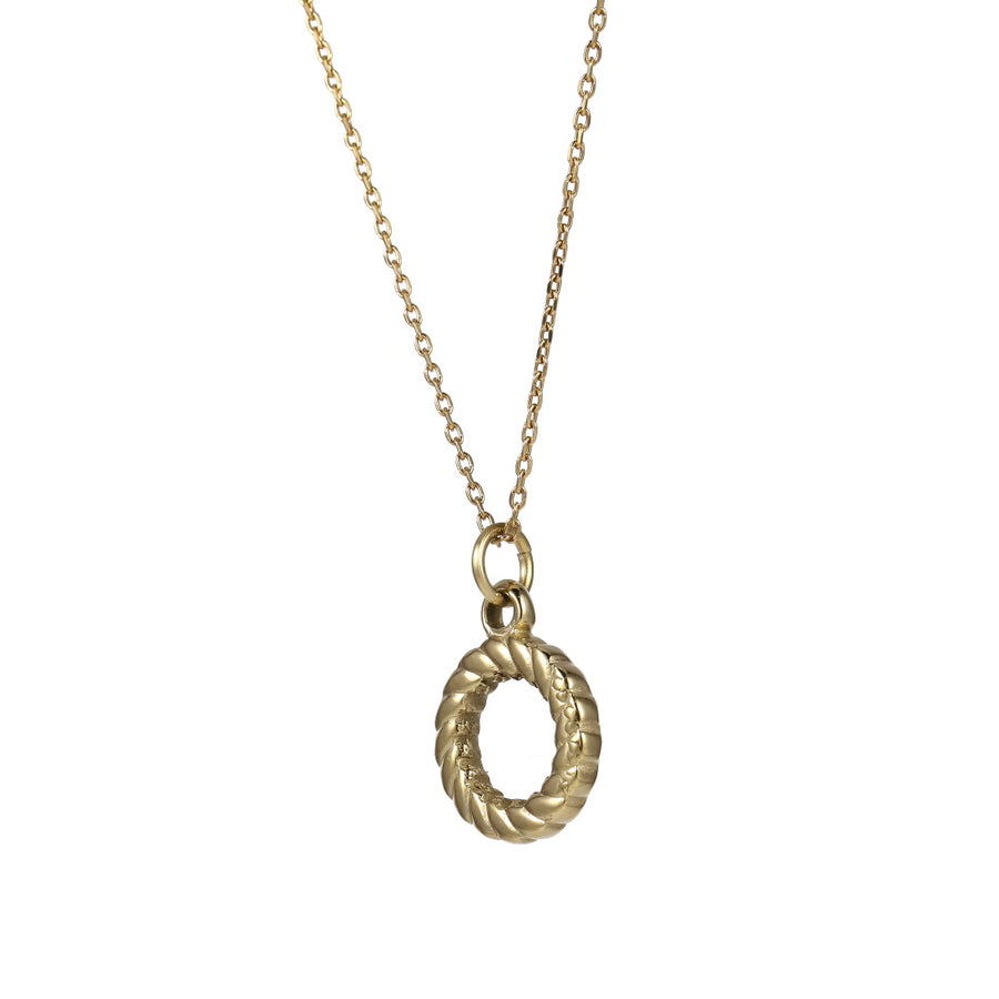 PSS1392 STAINLESS STEEL ROPE CIRCLE PENDANT