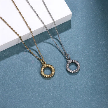 PSS1392 STAINLESS STEEL ROPE CIRCLE PENDANT
