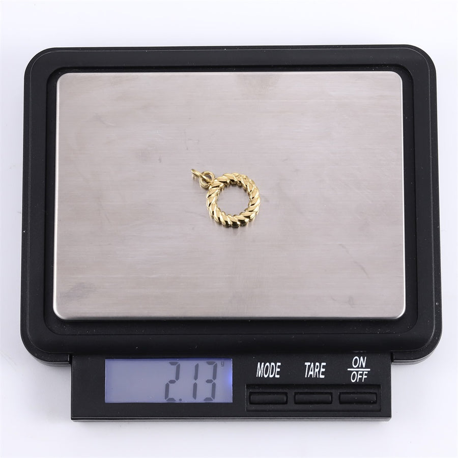 PSS1392 STAINLESS STEEL ROPE CIRCLE PENDANT