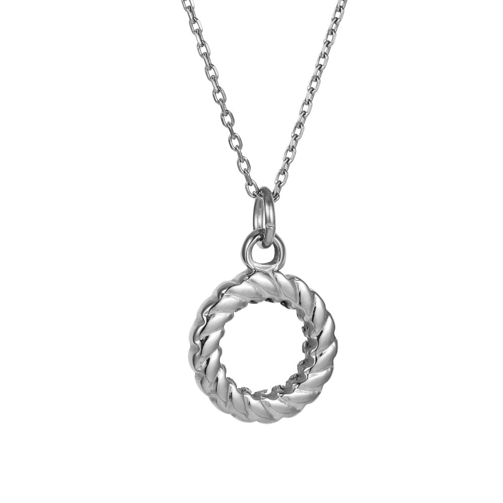 PSS1392 STAINLESS STEEL ROPE CIRCLE PENDANT
