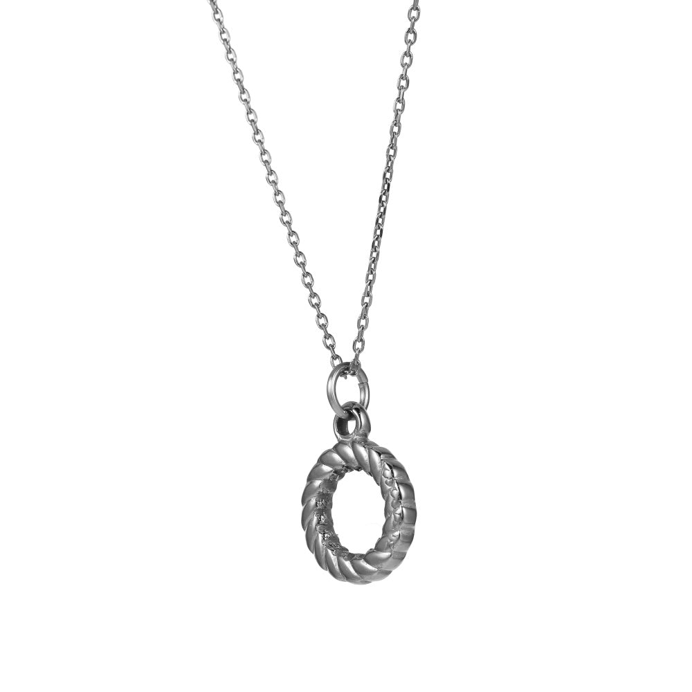 PSS1392 STAINLESS STEEL ROPE CIRCLE PENDANT