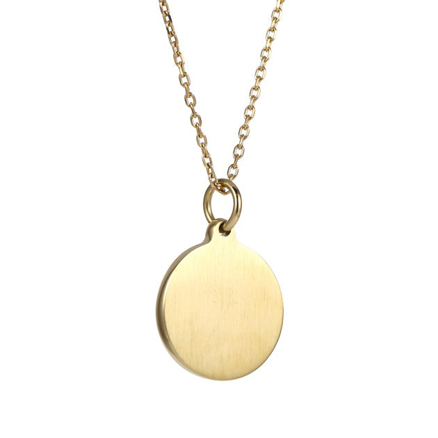 PSS1393 STAINLESS STEEL ROUND PENDANT WITH CROWN